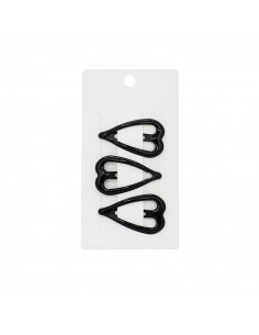 Hebilla Set x3 Heart Black Hebilla Set x3 Heart Black